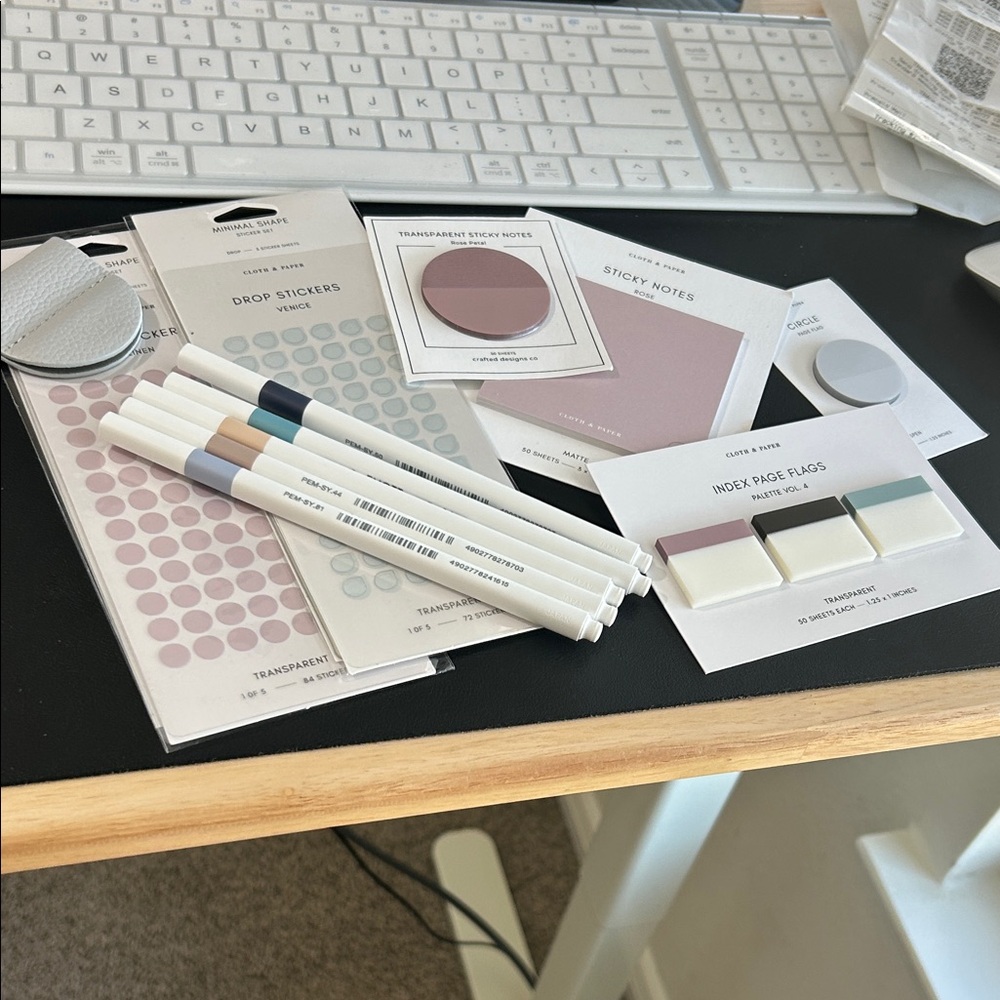Muted Pink & Gray Home Office Stationery Set